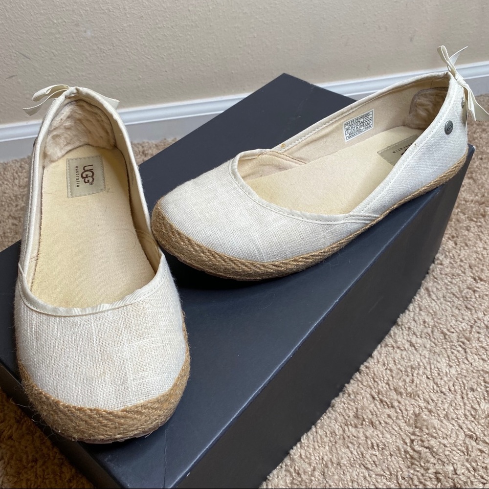 Ugg Espadrilles - Cream w Sheepskin Pad at Heel
